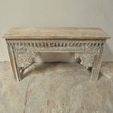 Antique Carved Console Table Whitewash